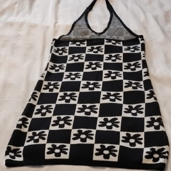 Fashion Nova Black & White Mini Halter Sweater Dress, Size: S - Picture 4 of 9